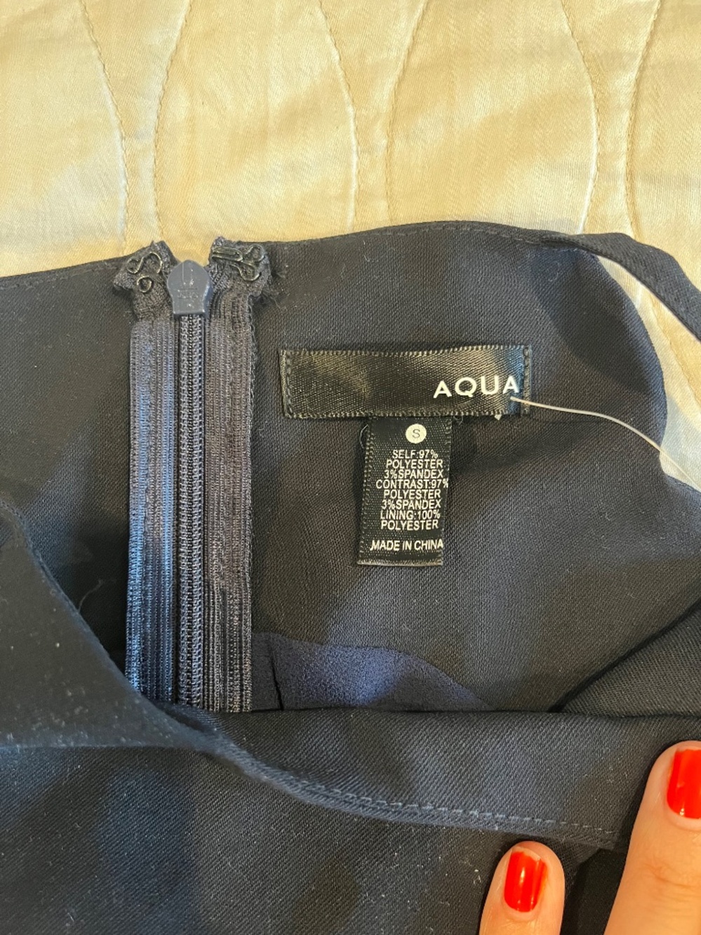 NEW Aqua High-Neck Romper Navy/White Size S - Picture 5 of 5
